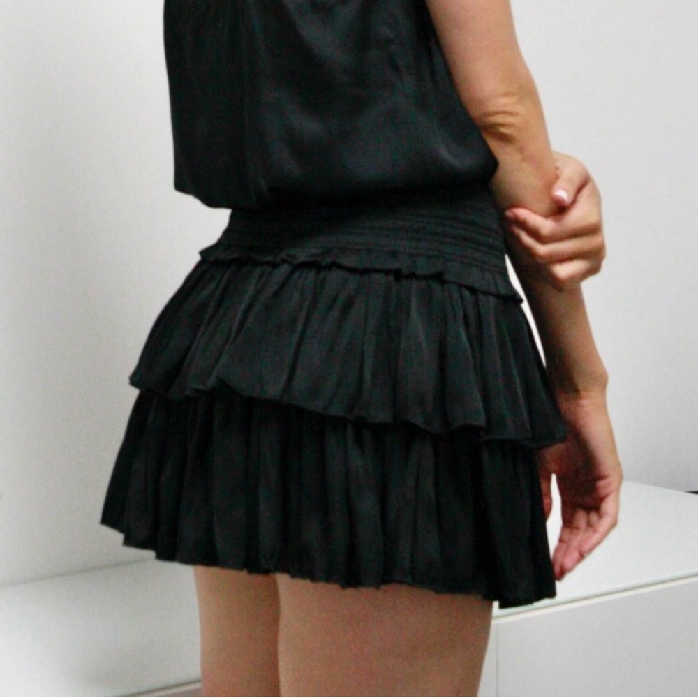 Mystra Silky Smocked Layered Skirt(NWOT)